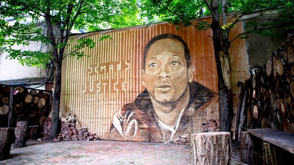 Demand Justice mural of Kalief Browder