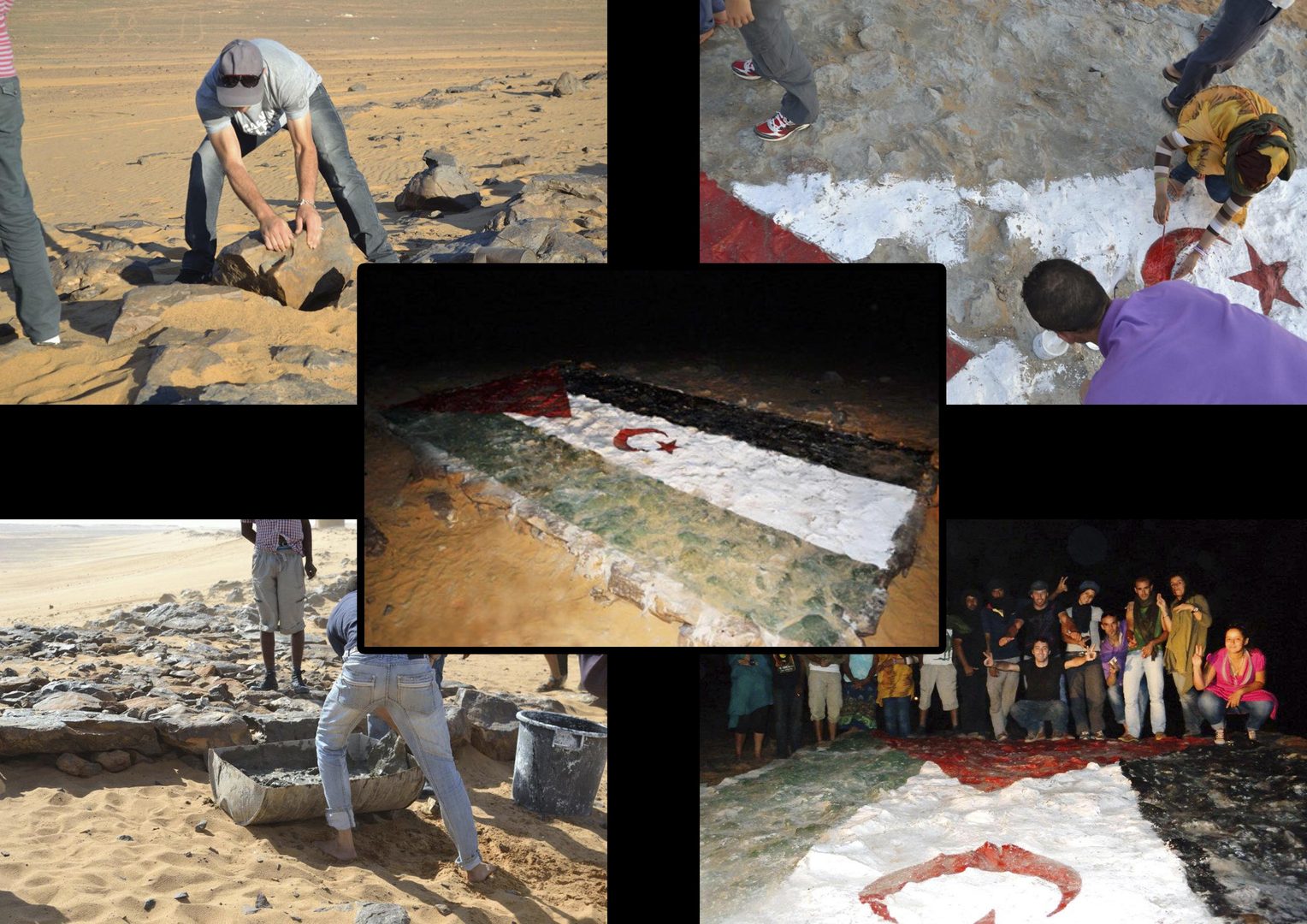 Sahara Libre Flag installation, Tindouf, Algeria, 2011