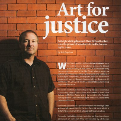 Research Perspectives, University of Ottawa: Art for Justice, 2014