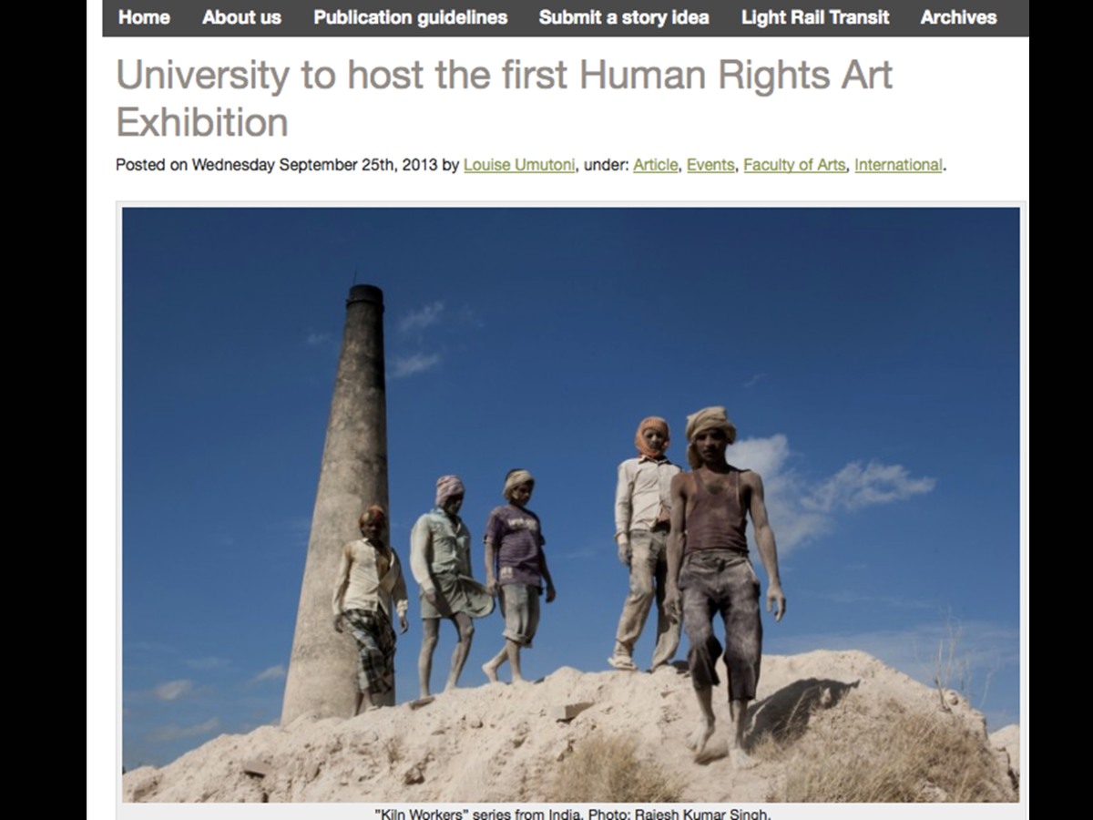 University of Ottawa Gazette: University to host the first Human Rights Art Exhibition, September 2013